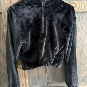 Black Velvet Long Sleeve Top